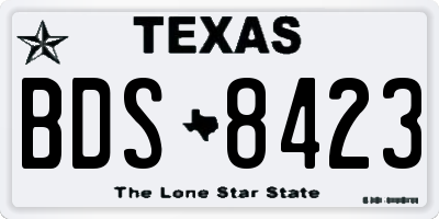 TX license plate BDS8423