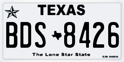 TX license plate BDS8426