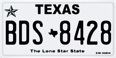 TX license plate BDS8428