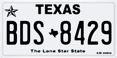 TX license plate BDS8429