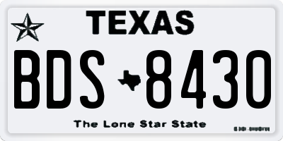 TX license plate BDS8430