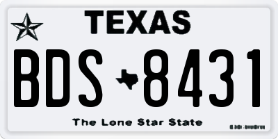 TX license plate BDS8431