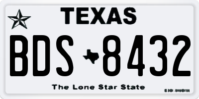 TX license plate BDS8432