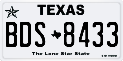 TX license plate BDS8433