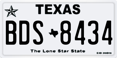 TX license plate BDS8434
