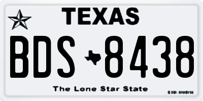 TX license plate BDS8438