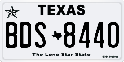 TX license plate BDS8440