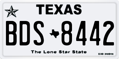 TX license plate BDS8442