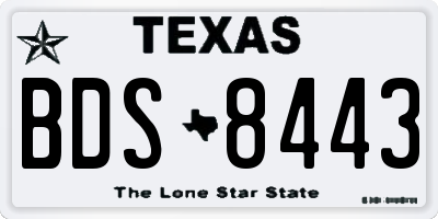 TX license plate BDS8443