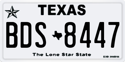 TX license plate BDS8447