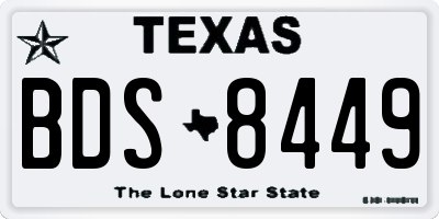 TX license plate BDS8449