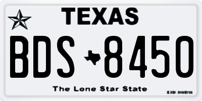 TX license plate BDS8450