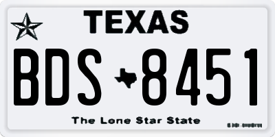 TX license plate BDS8451