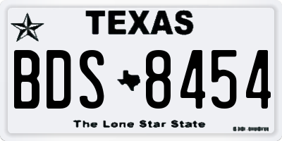 TX license plate BDS8454