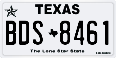TX license plate BDS8461