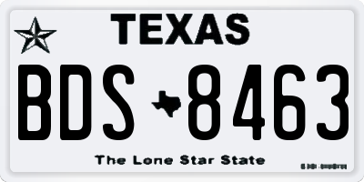 TX license plate BDS8463