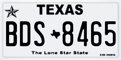 TX license plate BDS8465