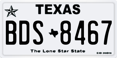 TX license plate BDS8467
