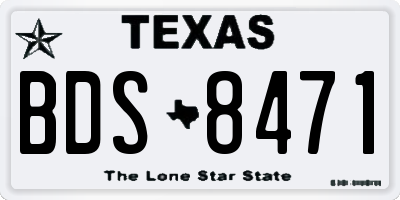 TX license plate BDS8471