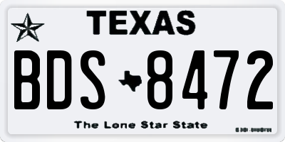 TX license plate BDS8472