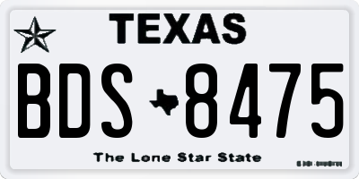 TX license plate BDS8475