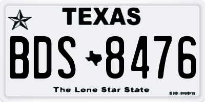 TX license plate BDS8476