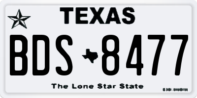 TX license plate BDS8477
