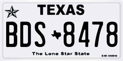 TX license plate BDS8478