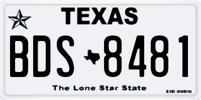 TX license plate BDS8481