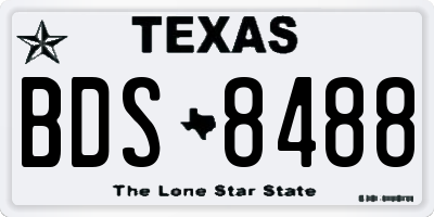 TX license plate BDS8488
