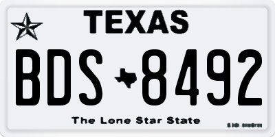 TX license plate BDS8492