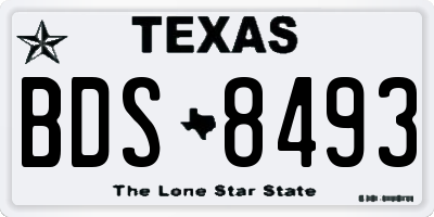 TX license plate BDS8493