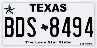 TX license plate BDS8494