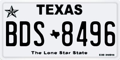 TX license plate BDS8496