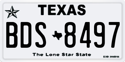 TX license plate BDS8497
