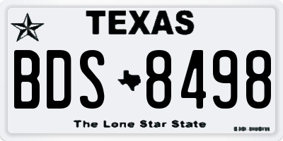 TX license plate BDS8498