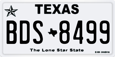 TX license plate BDS8499