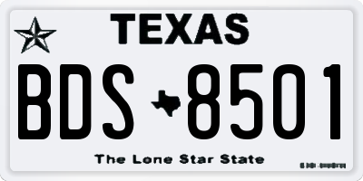 TX license plate BDS8501