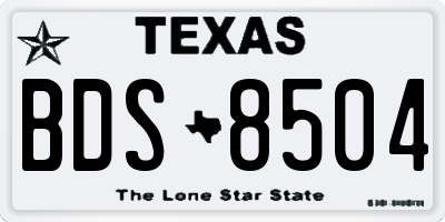 TX license plate BDS8504