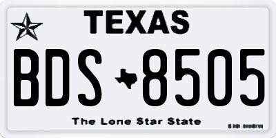 TX license plate BDS8505