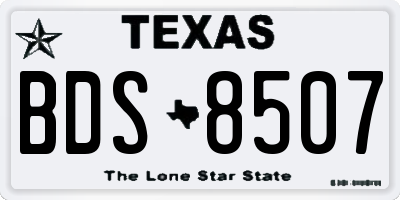 TX license plate BDS8507