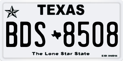 TX license plate BDS8508