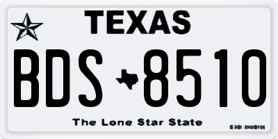 TX license plate BDS8510