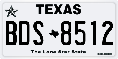 TX license plate BDS8512