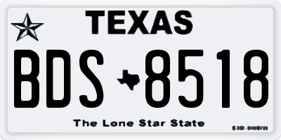 TX license plate BDS8518