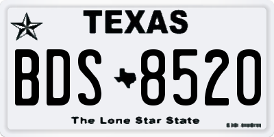 TX license plate BDS8520