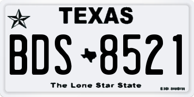 TX license plate BDS8521