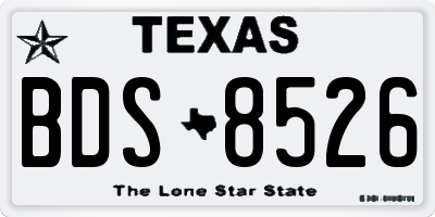 TX license plate BDS8526