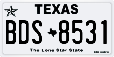 TX license plate BDS8531