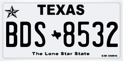 TX license plate BDS8532